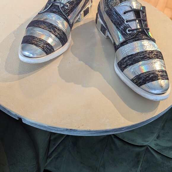 MIISTA Navy and Silver Stripped Derby - Picture 9 of 9